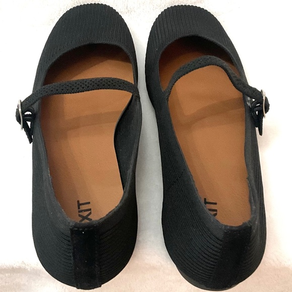 BLACK MIXIT MARY JANE SQUARE TOE BUCKLED SLIP ON BALLET SHOES SIZE 8M - Picture 8 of 14